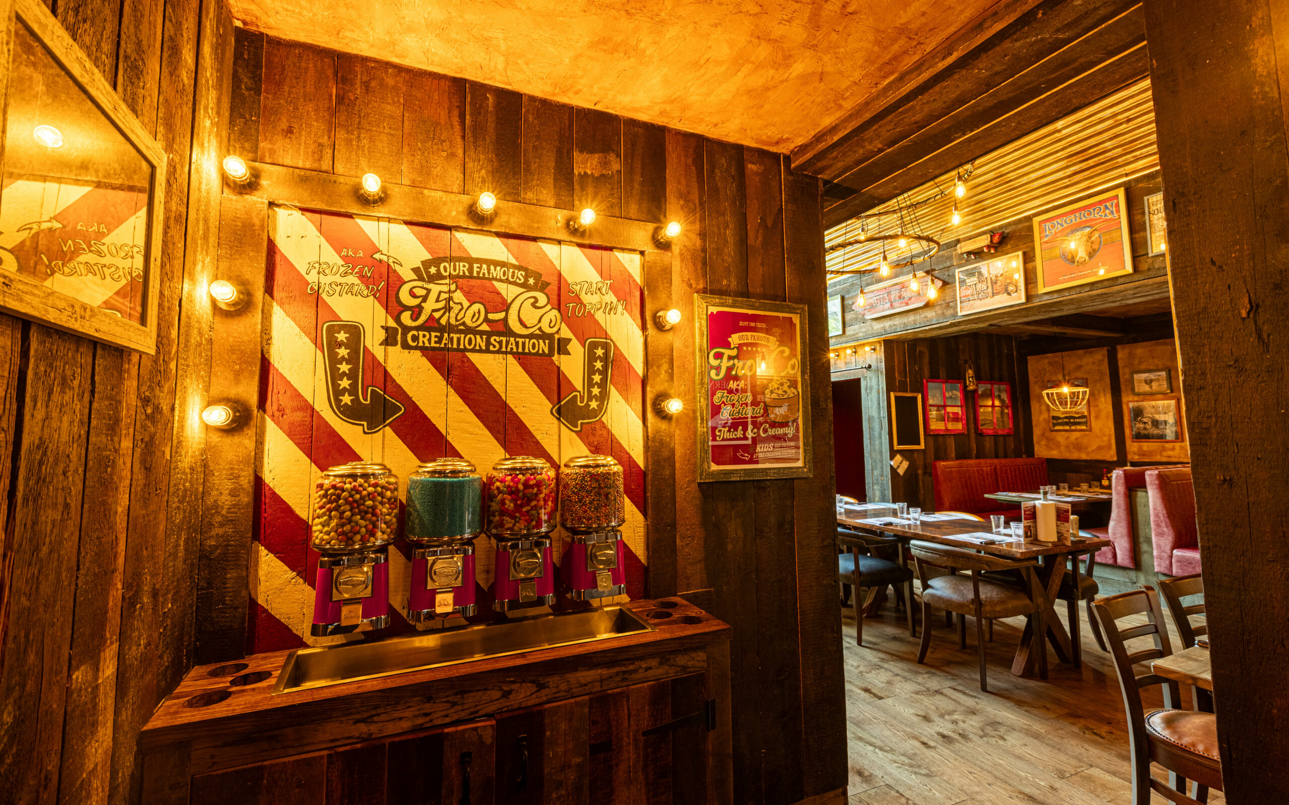 Fro-co station for kids at Hickory's Smokehouse Family Friendly Restaurant Sheffield 