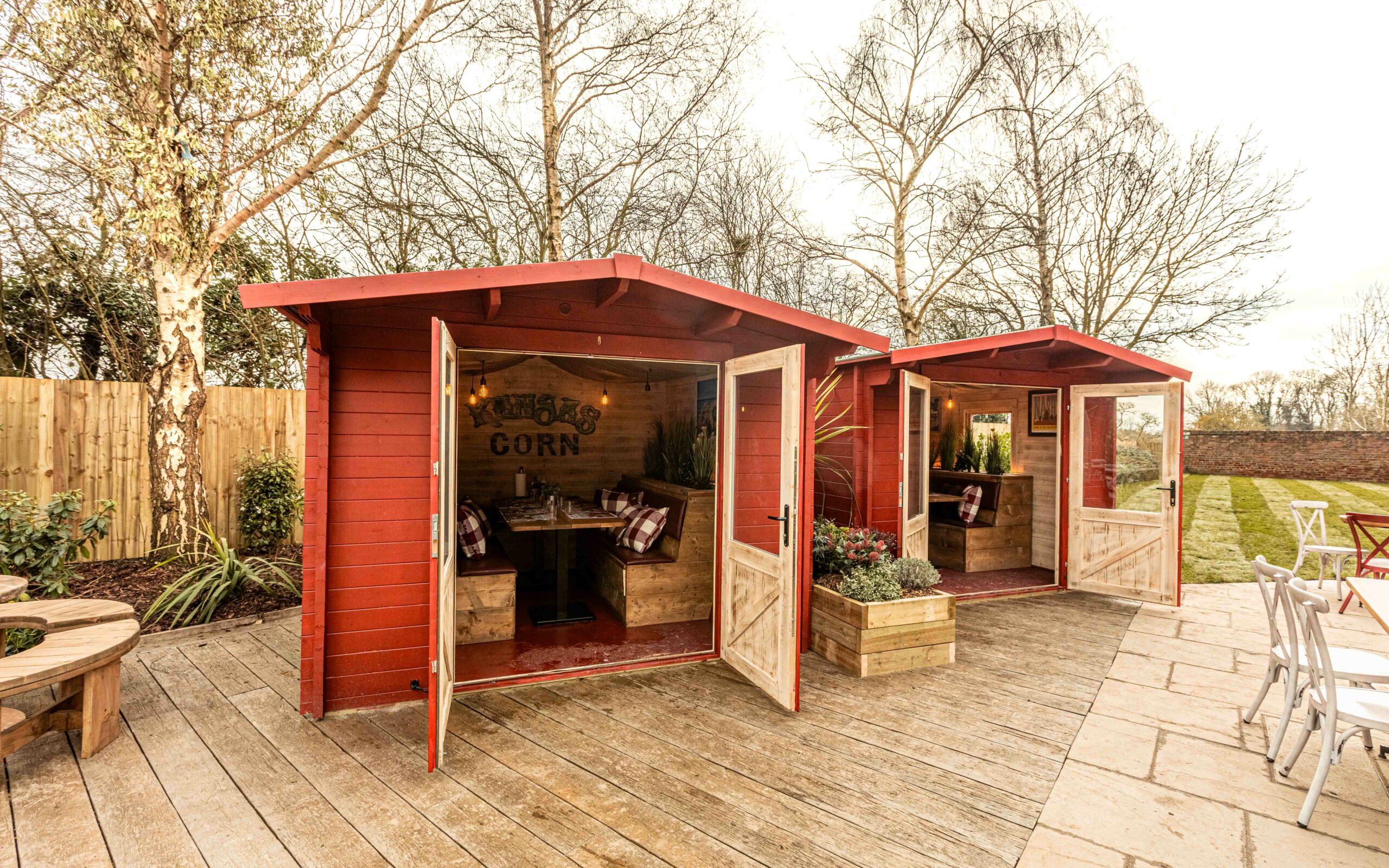 Huts for Outdoor Dining at Hickory's Smokehouse