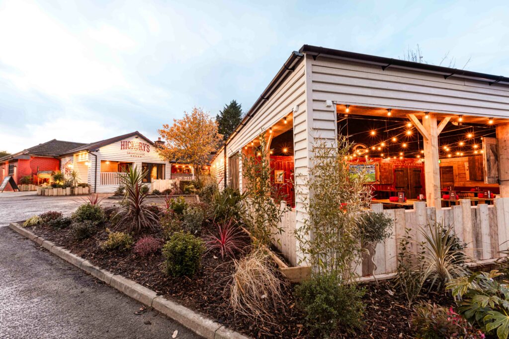 Hickory's Smokehouse Wrexham Outdoor Barn area
