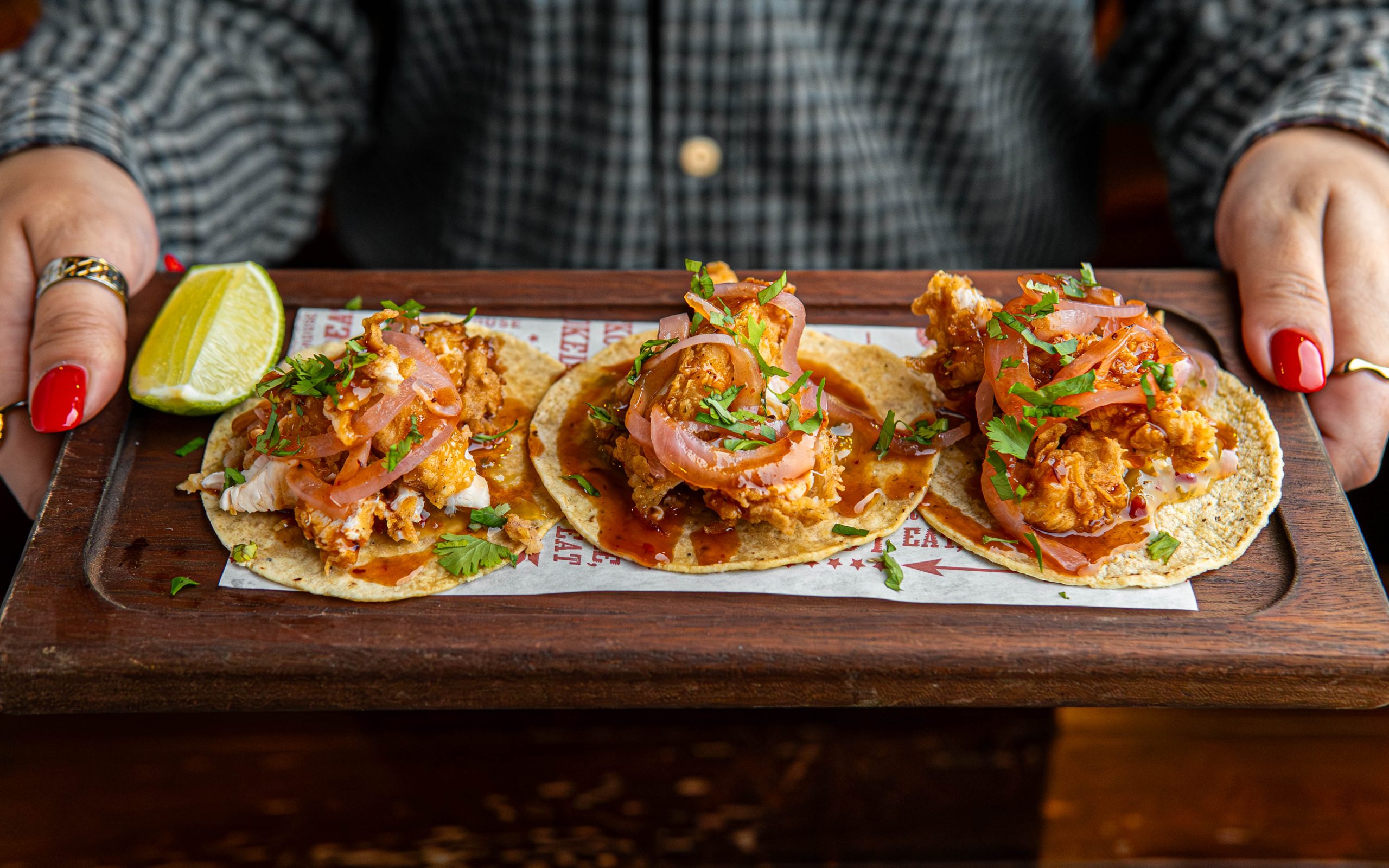 Chicken Tacos at Hickory's Smokehouse authentic bbq new menu launch
