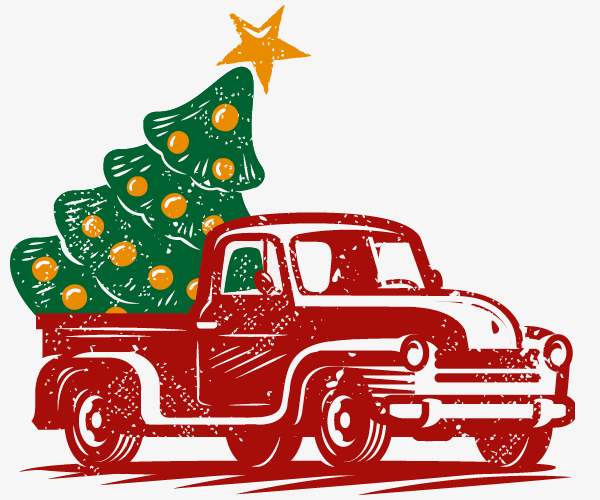 Hickory's Truck Carrying Christmas Tree