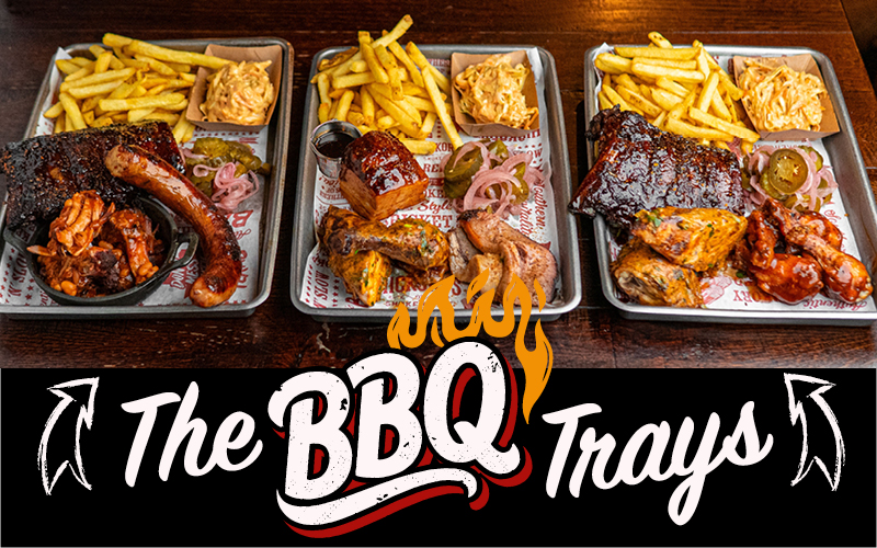Authentic BBQ trays at Hickory's Smokehouse New Menu